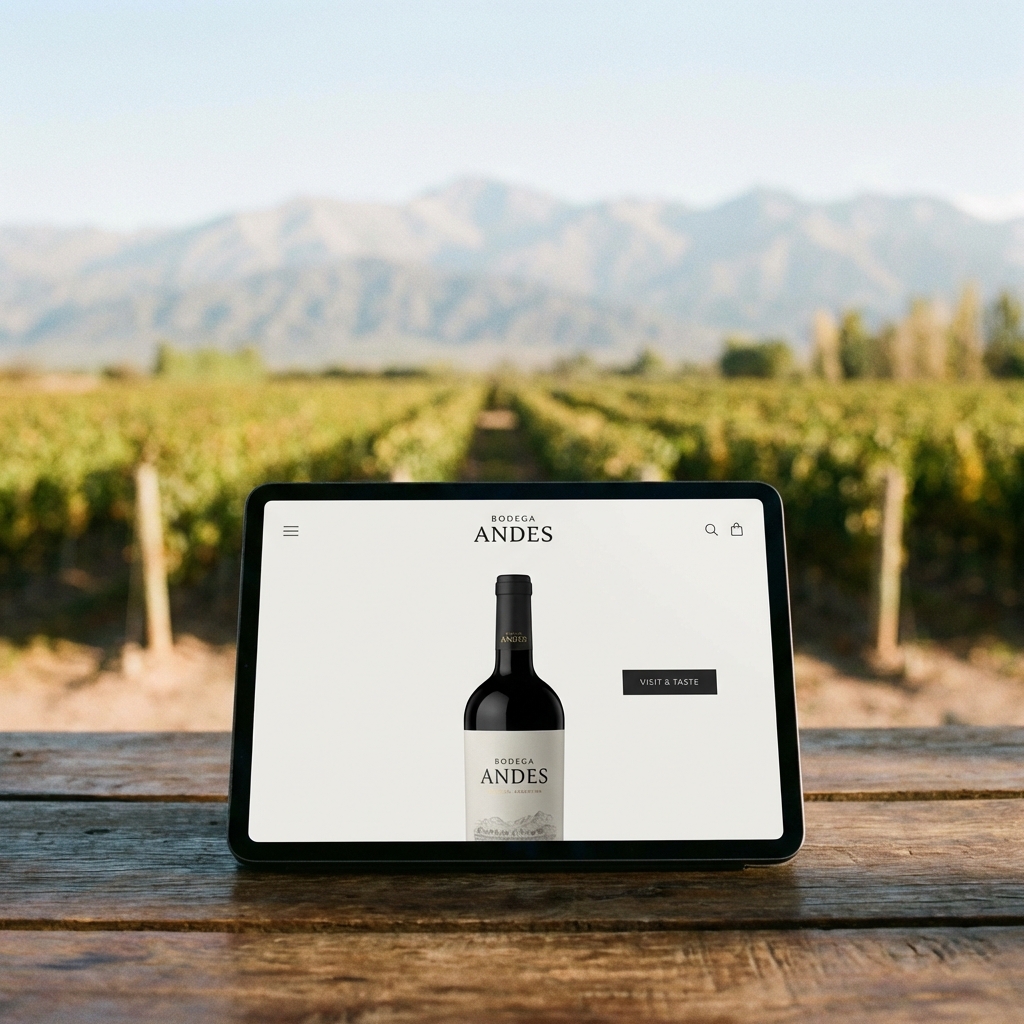 Sitio web de bodega con galería de vinos y sistema de reservas